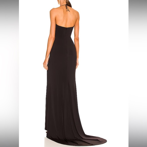 Katie May Medium Black Halter Slit Dress Jupiter Gown - Picture 2 of 5